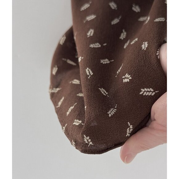 Vtg Elizabeth Wayman Brown Ditzy Floral Dress Sz 10 Cottagecore Prairiecore Boho - Picture 9 of 11